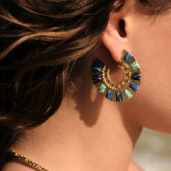 Créoles RAFIA -Unique Bijoux Magasin 02380576 109 TU M2