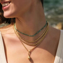 Collier Ras Du Cou PIERRES NATURELLES -Unique Bijoux Magasin 02680230 370 TU M2