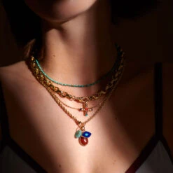 Collier Ras Du Cou PIERRES NATURELLES -Unique Bijoux Magasin 02680230 370 TU M3