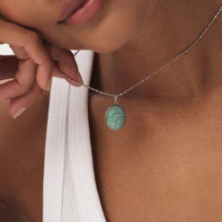 Pendentif SCARABÉ AMAZONITE -Unique Bijoux Magasin 02850055 650 TU M1